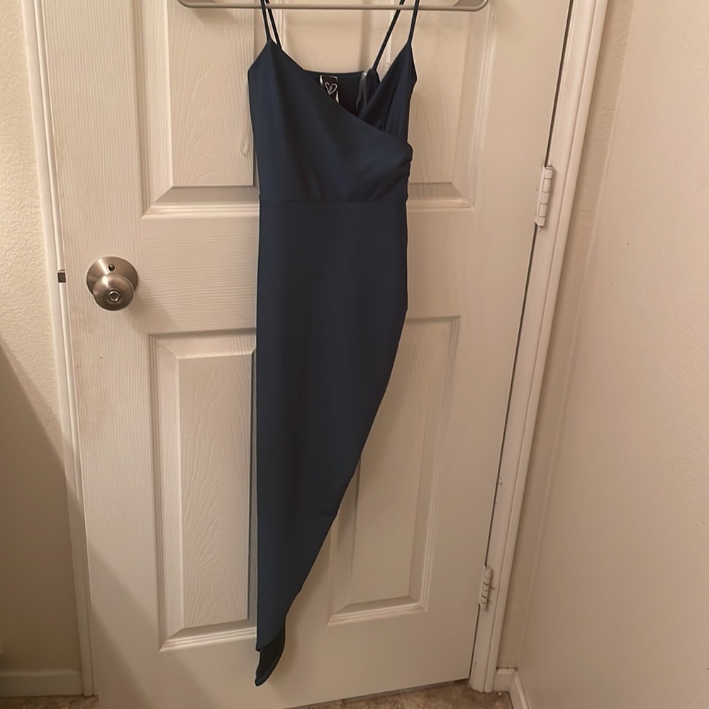 Women’s S Windsor Turquoise Asymmetrical Polyester Bodycon Dress
